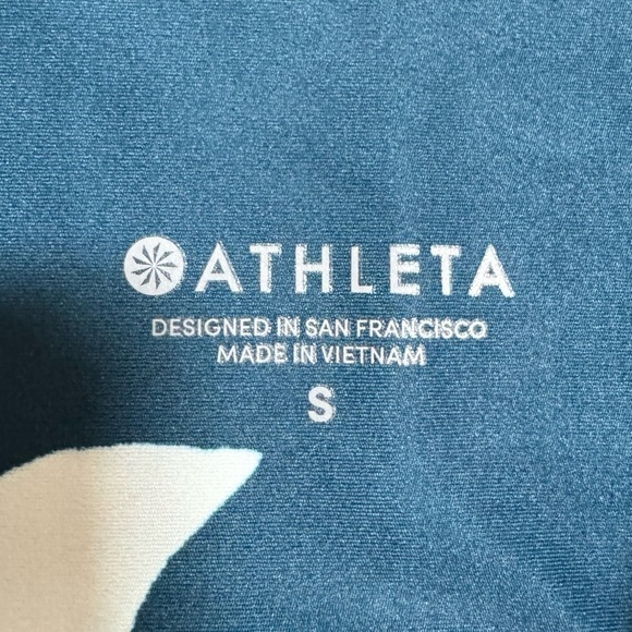 Athleta Leggings Floral Elation 7/8 54023 Dark Teal Peach Green Size Small - Picture 4 of 9